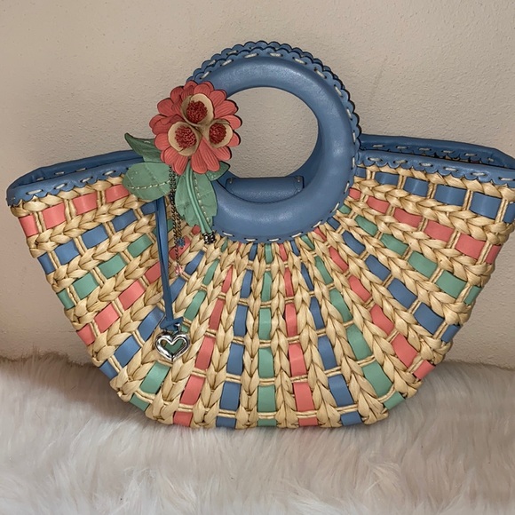 Brighton Handbags - Rare Brighton Olivia Purse Raffia Straw bag purse